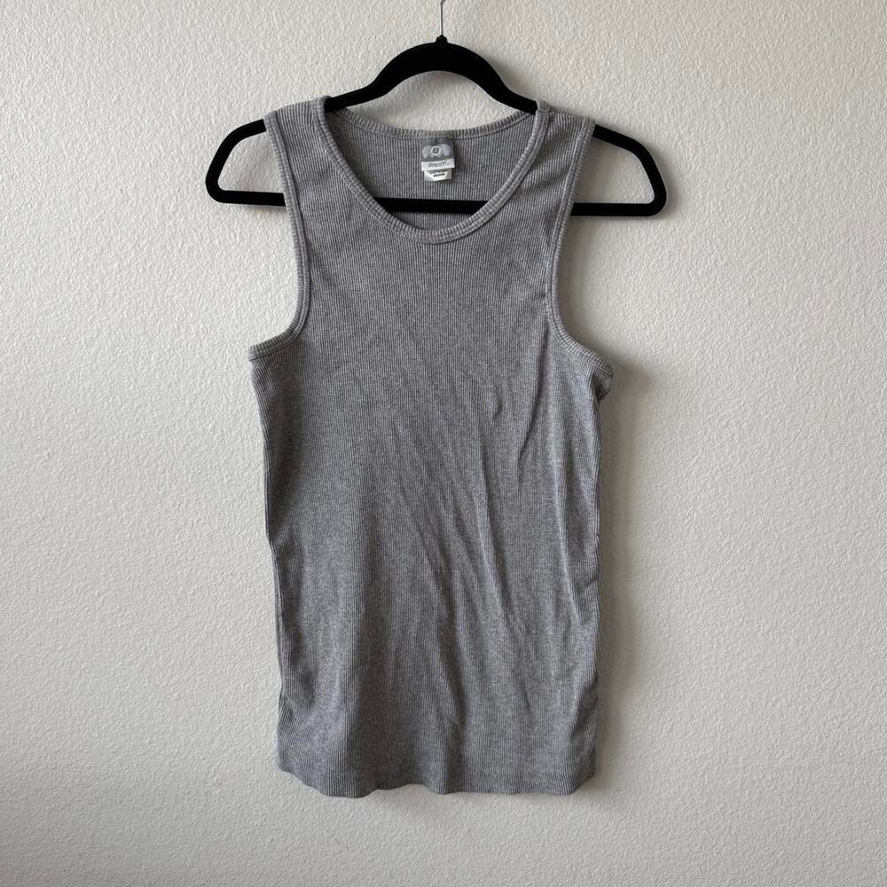 Cotton grey ribbed tank top